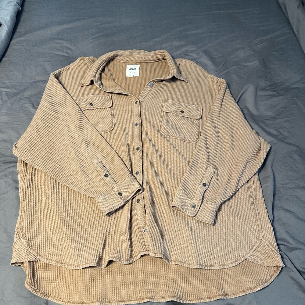 Aerie Ribbed Knit button up